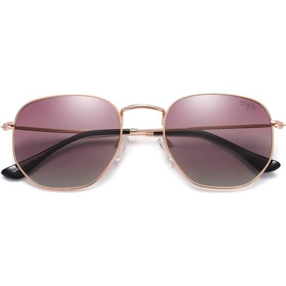 Small Square Polarized Sunglasses for Men and Women Polygon Mirrored Lens main image 4